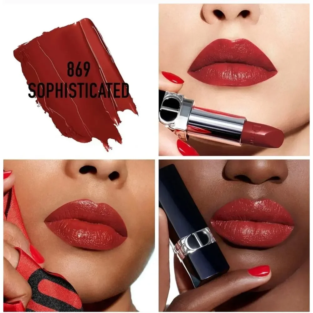 Christian Dior Satin Lipstick #869 Sophisticated Deep Red Rouge Dior New W/O Box